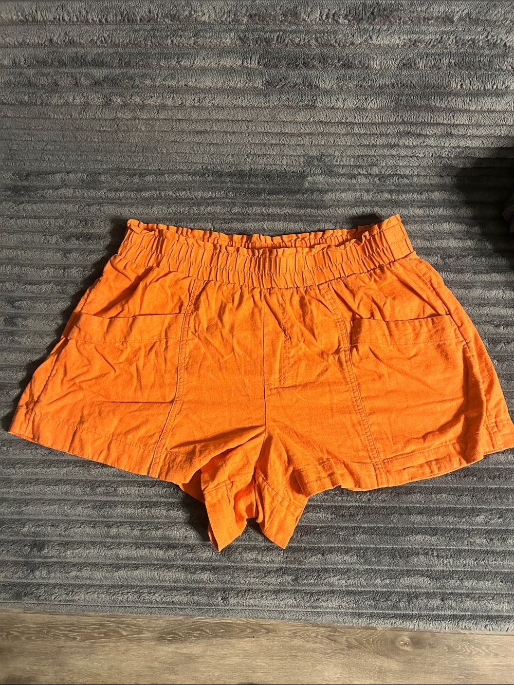 a new day Bright Orange High-Waist Elastic Lounge Shorts